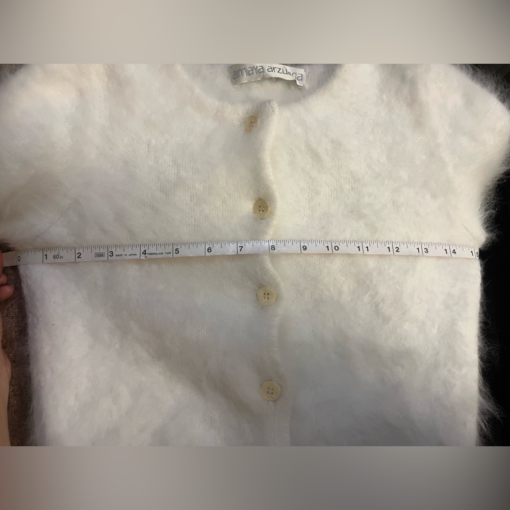 Angel mohair mini cropped cardigan off white ivory XS - Picture 11 of 11
